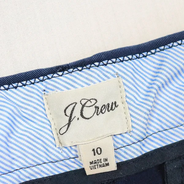 J.Crew Chino Shorts Women 10 Navy Blue Cotton Twill Mid Rise 4 Inseam Casual - Image 3