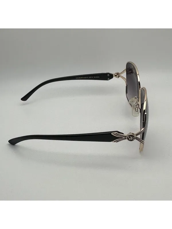 Jessica Simpson Gold Tone Square Gradient Sunglasses Black Temples - Image 8