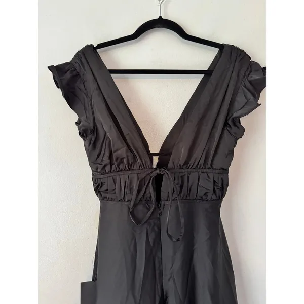 NWT Lulus I'm All Yours Black Ruffled Maxi Dress Size Small Wedding Prom Hoco - Image 9