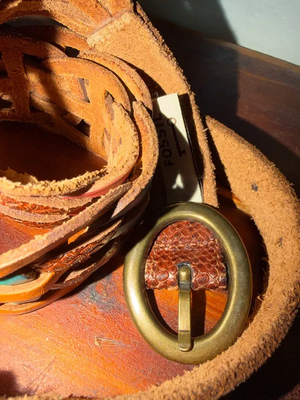 Fossil Braided Leather Belt Large Unisex - Image 4