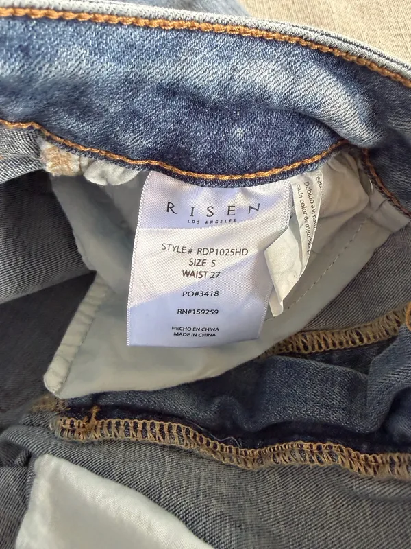 Risen Jeans High Waisted Frayed Hem Wide Leg Jeans Size 5/27 - Image 6