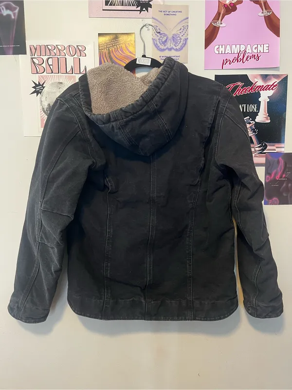 Carhartt Black Hooded Sherpa-Lined Field Jacket - Image 10