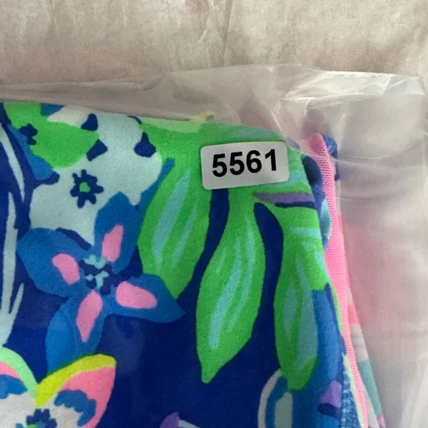 Lilly Pulitzer Luxletic Floral Leggings Blue Pink Mesh Pockets XXS‎ 009750 READ - Image 12