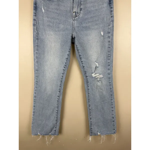 Pistola Women’s High Rise Cropped Denim Jeans Light Wash Raw Hem Size 26 - Image 3