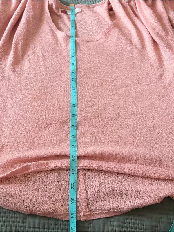 Free People Beach Peach Knit Dolman Sleeve Top Medium - Image 7