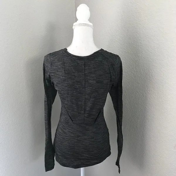 Lululemon Women V-Neck Long Sleeve Workout Shirt - Image 3