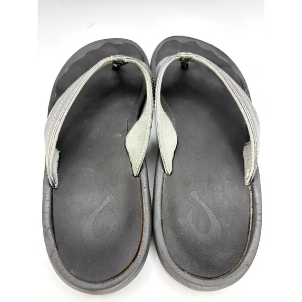 Olukai Ohana Water-Friendly Thong Sandals Women’s US 8 Silver Slip On Flip Flop - Image 4