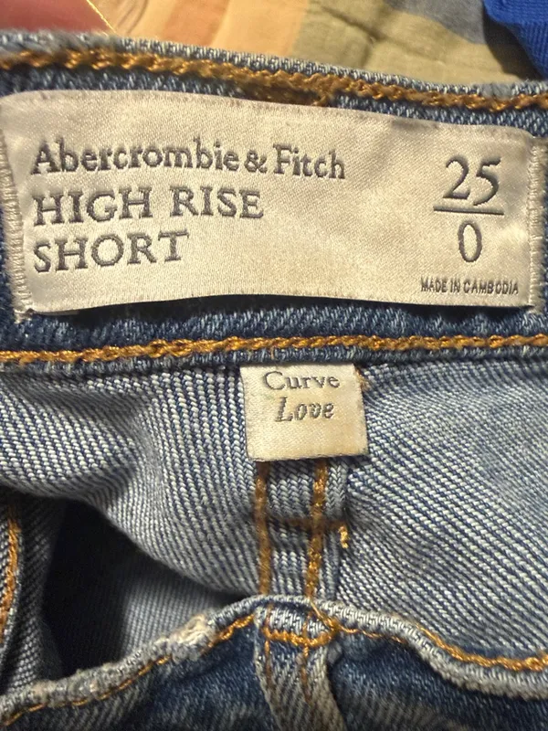 Abercrombie & Fitch‎ Cutoff High Rise Denim Jean Shorts distressed size 25 (0) - Image 4
