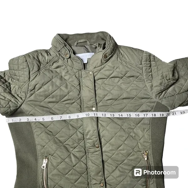 New‎ York & Company Army Green Quilt Jacket - Image 4