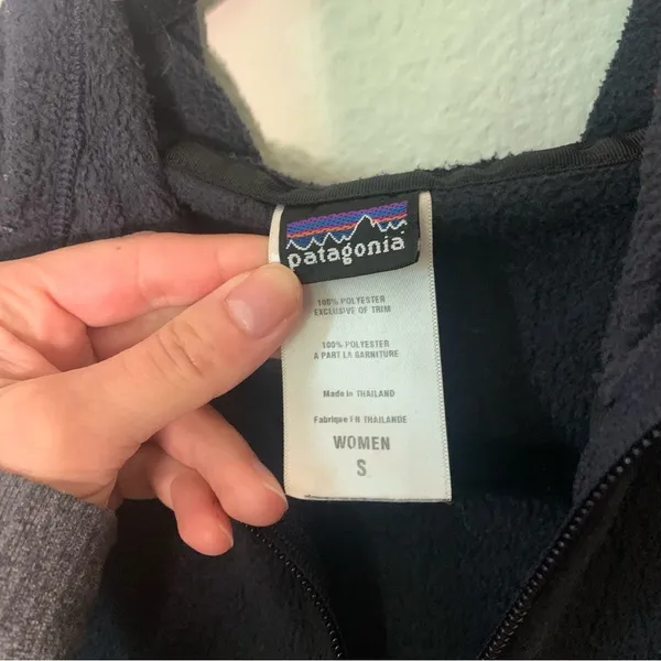 Patagonia Women's High-Pile Synchilla Hoody Zip Up Fleece Jacket Size Small Navy - Image 4