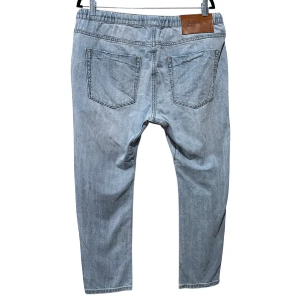 One Teaspoon Shabbies Jeans Women Sz L Drawstring Boyfriend Distressed Blue‎ - Image 3