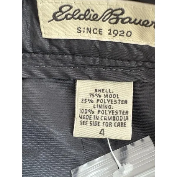 *NWOT Eddie Bauer Pant Womens Size 4 Gray Wool Blend Straight Leg Lined Acadamia - Image 4