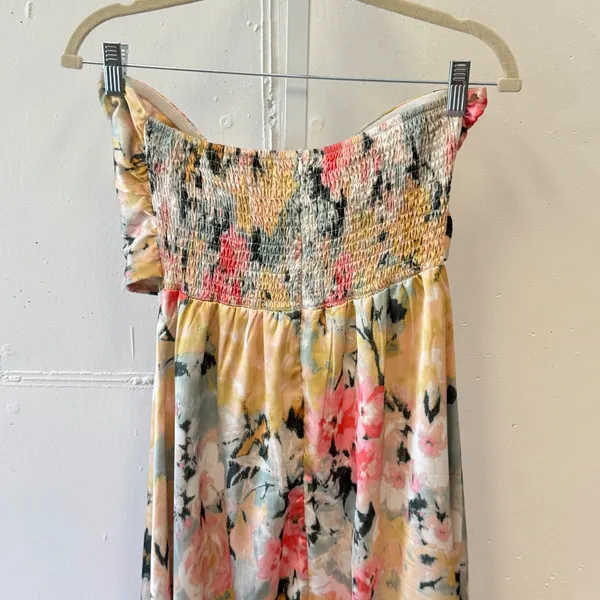 Hello Molly Scenic Drives Midi Dress‎ Floral Twist Front Smocked US 10 Satin - Image 7