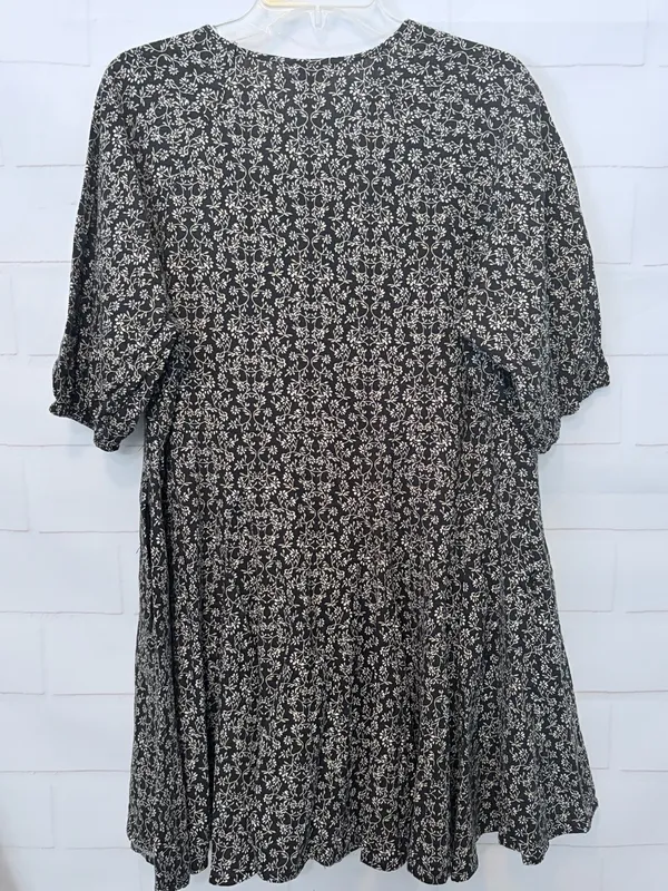 Universal Threads Black and White Puff Sleeve Mini A- Line Dress Size L NWT - Image 4