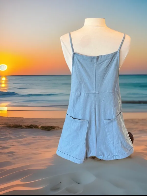 Cider Overall Romper Dusty Blue New - Image 6