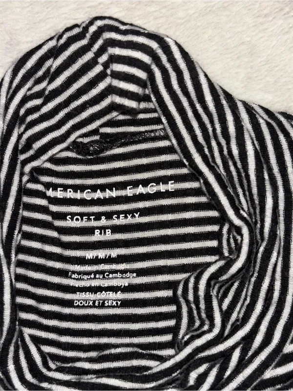 American Eagle Outfitters Ribbed Lightweight Turtle Neck Shirt - Image 2