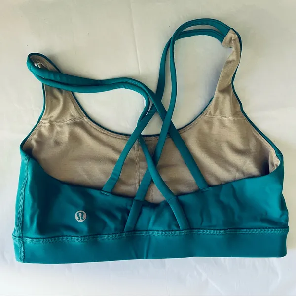 Lululemon Energy Bra Medium Support, B–D Cups Hawaiian Turquoise size 6 - Image 5