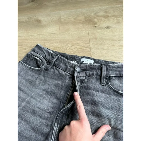 Good American Good Distressed Jeans Women's Size 6/28 Washed Out Black Mid Rise - Image 8