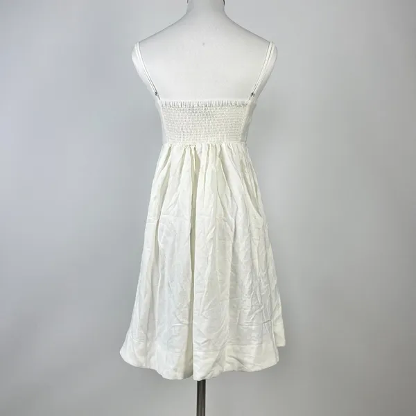 NWOT Farm Rio Linen Blend White Sleeveless Mini Dress Size L - Image 10