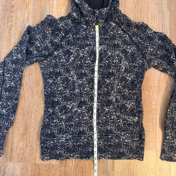 Lululemon Scuba Zip Up Hoodie II Size 8 Space Dye Black Purple White Athleasure - Image 5