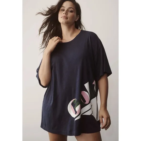 Anthropologie Gola x Anthropologie Navy Oversized Boyfriend Tee Women's Size L‎ - Image 4