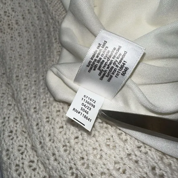 Lane‎ Bryant Birch Cream Crochet Knit Midi Dress Plus 22/24 Boho Chic Minimalist - Image 9