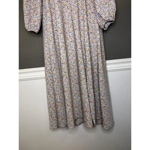 ASTR The Label Dress Womens Medium Blue Floral Cutout Maxi Long Sleeve Boho - Image 3
