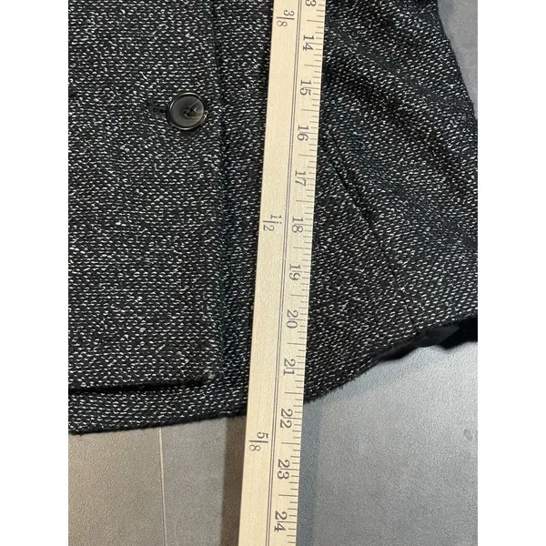 Ann Taylor LOFT TweedOne Button Blazer Jacket Black‎ Charcoal Size S - Image 6