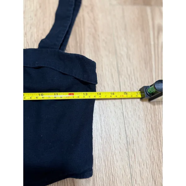 Abercrombie & Fitch Navy‎ Black Crop Top Adjustable Straps Small Linen Blend - Image 4