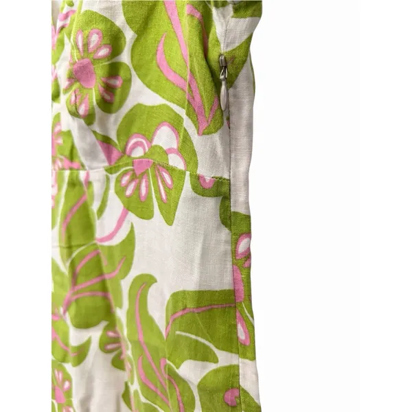 Boden Tunic Dress Sz 4 Floral 100% Linen 3/4 Sleeve Womens Tropical #JJJ15-2 - Image 5