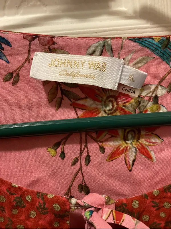 Johnny Was Pink Floral Boho Blouse with Red Accents - Image 3