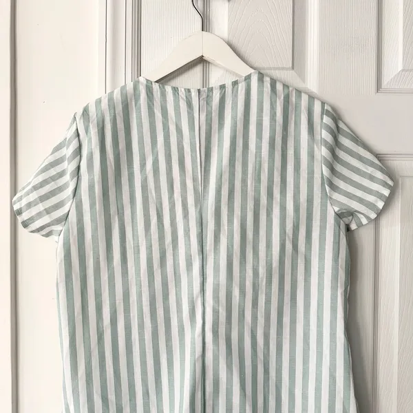 Emery Rose NWT Green White Nautical Striped Notched Collar Boxy Sundress Large - Image 10
