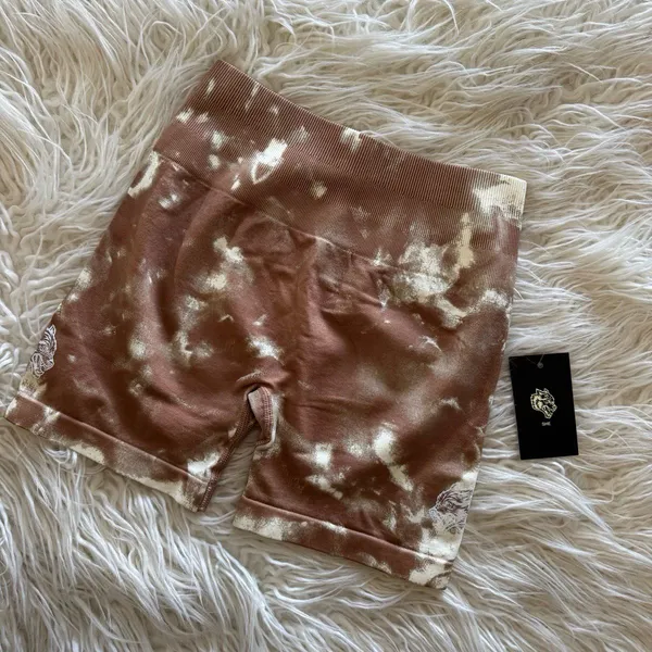 Darc Sport Seamless Everson Training Shorts Desert Rose Cream Jumbo Marble Small - Image 2