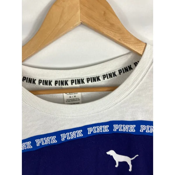 VS Pink Blue White Sweatshirt Size Medium - Image 3
