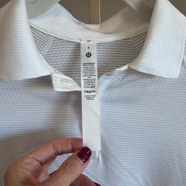 Lululemon Swiftly Tech Short Sleeve Polo Shirt White Size 8 - Image 3