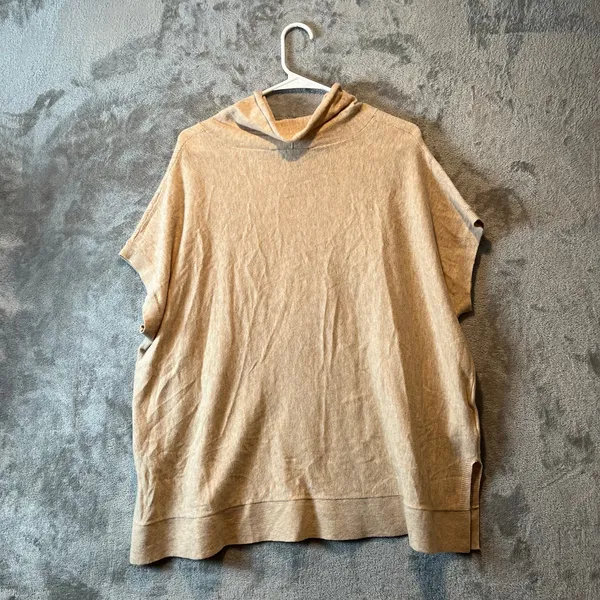 Loft Cowl Neck Poncho Cotton Blend Short Sleeve Sweater‎ Women’s Size Medium New - Image 3