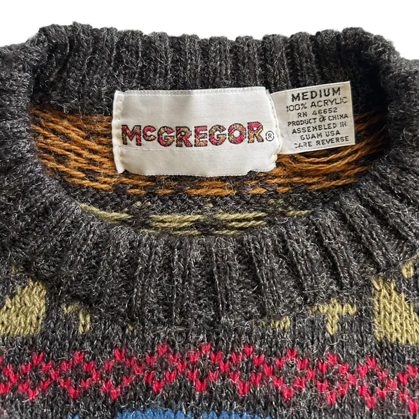 Vintage McGregor Knit Winter Holiday Christmas Ugly Sweater size Unisex M - Image 3