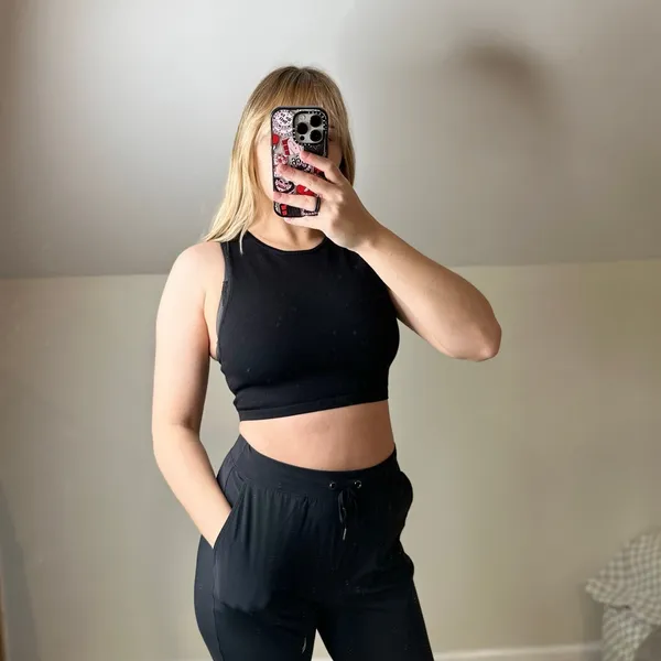 Babaton: Black High Neck Knit Crop Top - Image 3