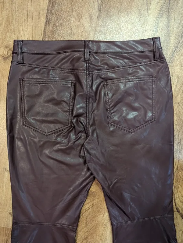 Banana Republic Faux Leather Bootcut Pants 31/12 – Deep Burgundy Wine, Chic Fit - Image 5