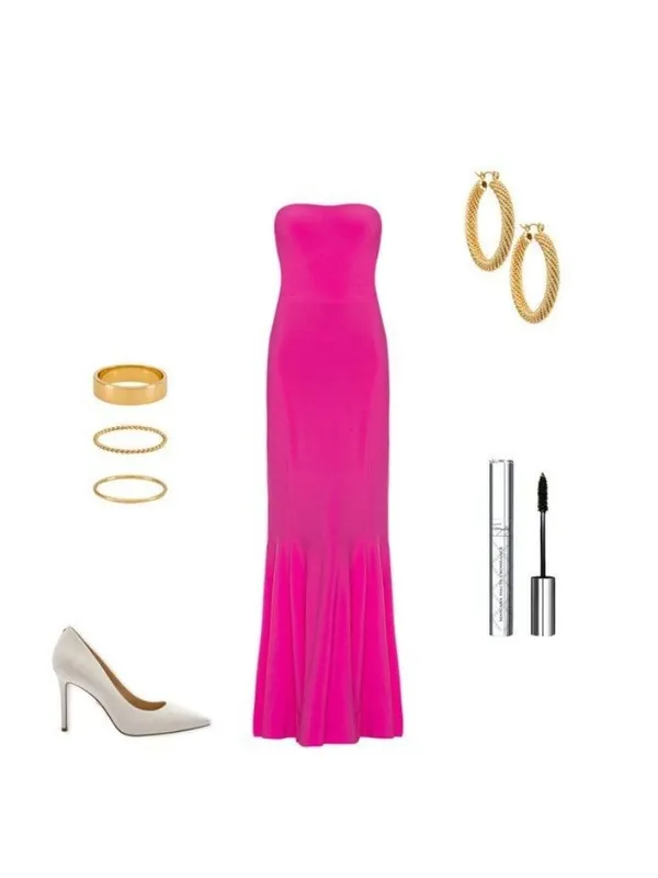 Norma Kamali Strapless Fishtail Gown in Orchid Pink XXSmall Womens Maxi - Image 7