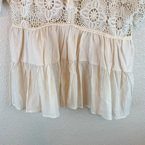 Altar'd State womens crochet blouse sz M boho cottage core hippie girly preppy - Image 6