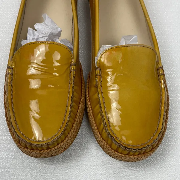 Stuart Weitzman Mustard Yellow Loafers Size 7 M - Image 2