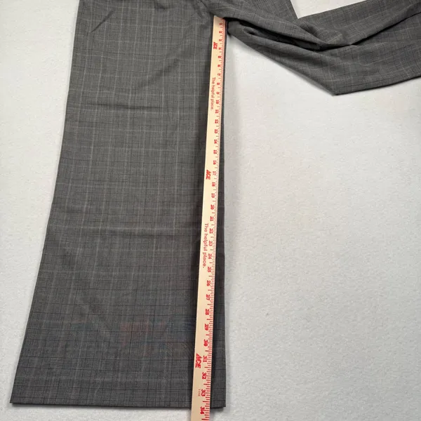 Alice + Olivia Wide Leg Pants Womens 4 Gray Glen Plaid High Waist Wool Office - Image 5