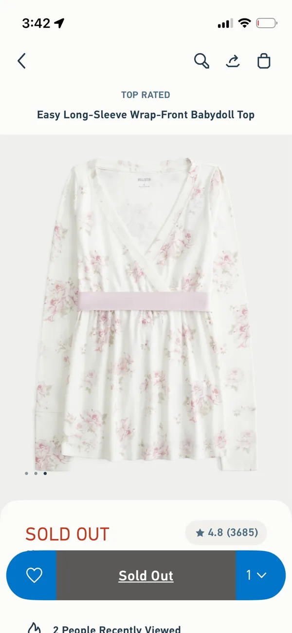 Hollister Floral Long Sleeve - Image 3