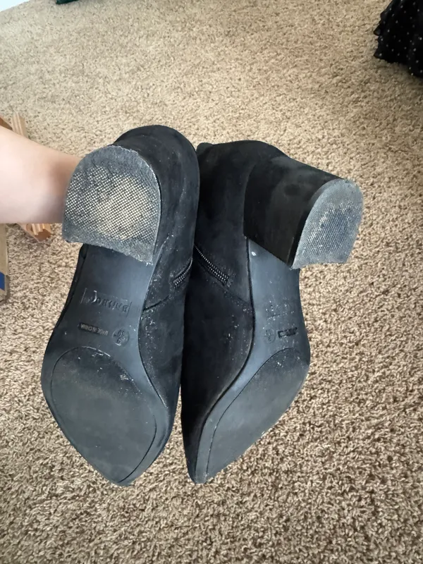 Black Suede Booties Size 8 - Image 4