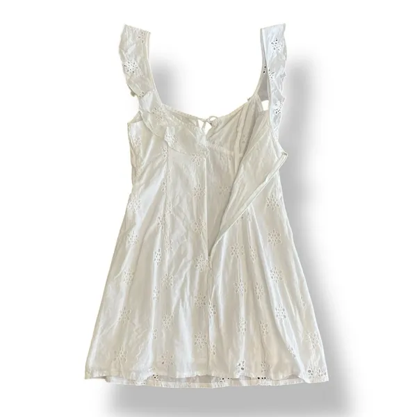 White Fox White Summer Crush Mini Dress Size Small Ruffled‎ Frill Sleeve - Image 5