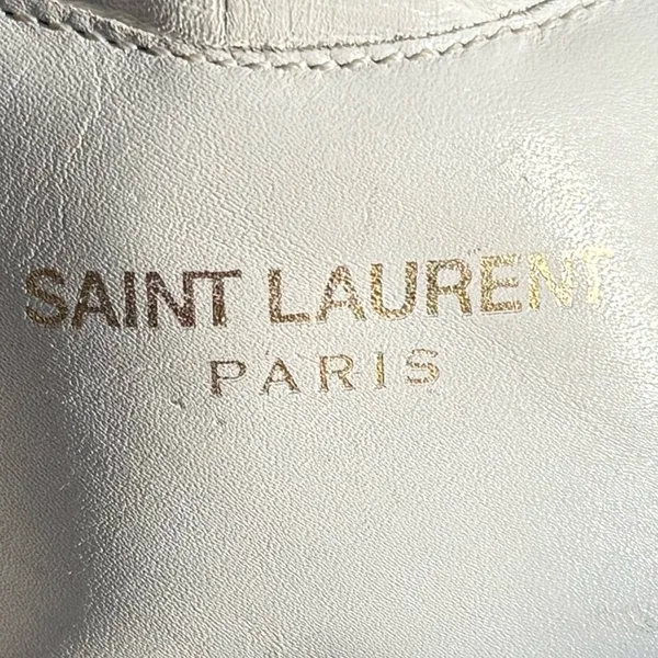 SAINT LAURENT Women's White Leather Hi Top Sneakers Size 38.5 - Image 16