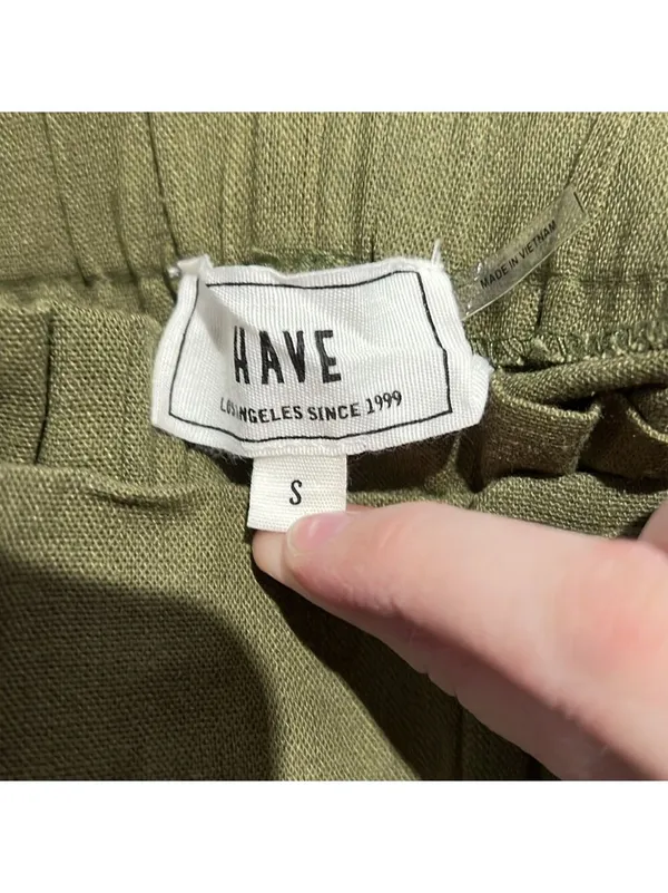 HAVE Los Angeles Green Linen Belted Pants - Image 5