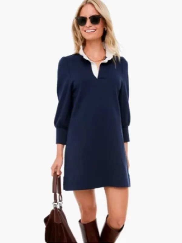NWOT Tuckernuck Pomander Place Charlotte Navy Terry Collared Dress - Image 2
