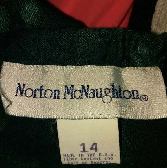 Norton McNaughton 14 Forest Green Floral Victorian Tapestry Skirt Plus - Image 11